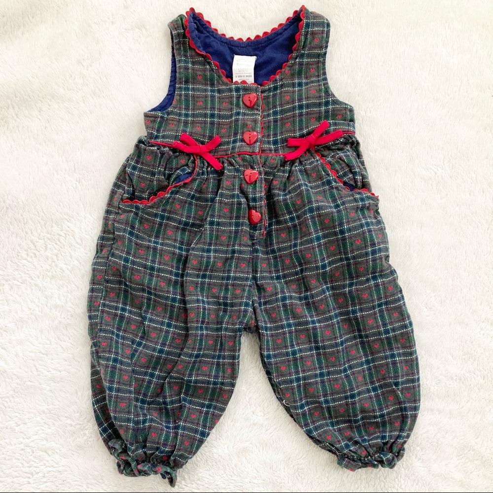Vintage Plaid Baby/Toddler Romper Overalls | 12M
